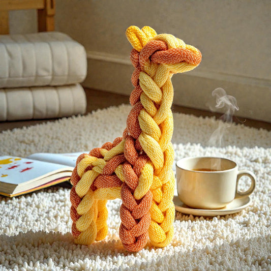 Woven Cotton Giraffe Toy for Puppies